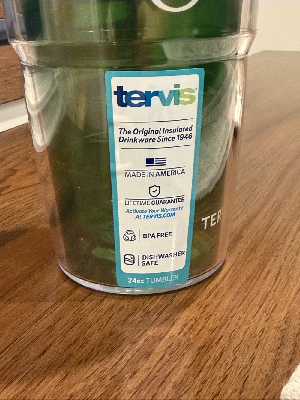 NWT tervis Green 'Chippin' & Sippin' Insulated Tumbler 24 oz - Picture 4 of 5